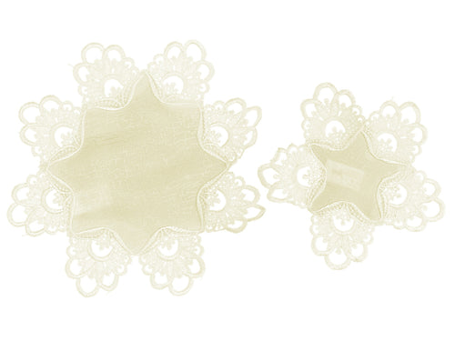 Pack of 6 Lucinda Lace Effect Doilies (Cream)