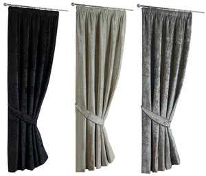 Crushed Velvet Thermal Lined Door Curtain 52" x 84" (3 Colours)