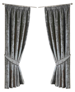 Crushed Velvet Thermal Lined Door Curtain 52" x 84" (3 Colours)