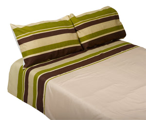 Striped Quilt Cover & Two Pillow Case Set (4 Colours)