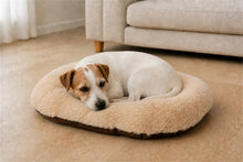 Load image into Gallery viewer, Gor Pets Suede &amp; Faux Fur Nordic Oval Cushion (Brown or Grey)