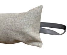 Load image into Gallery viewer, Light Grey Draught Excluder with Leatherette Handle 3ft