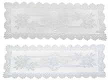 Load image into Gallery viewer, Monica Lace Traditional Rose Pattern Table Runner (Cream or White)