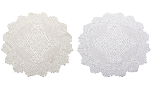 Pair of Floral Monica Lace Large Doilies (20