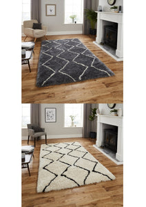 Morocco Zig Zag Design Shaggy Rug (2 Colours)