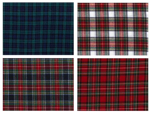 Pack of 4 Made To Order Tartan Cotton Napkins 18 x 18 (Various Colours)