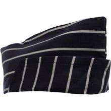 Load image into Gallery viewer, Navy Blue &amp; White Striped Cotton Chef Hats (Packs of 1, 5, 10)