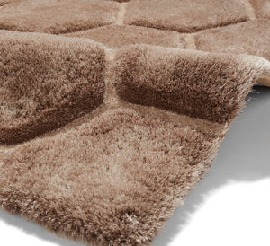Noble House 3D Honeycomb / Hexagon Design Shaggy Rug (Various Colours)