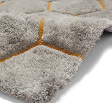 Load image into Gallery viewer, Noble House 3D Honeycomb / Hexagon Design Shaggy Rug (Various Colours)