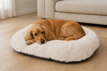 Load image into Gallery viewer, Gor Pets Suede &amp; Faux Fur Nordic Oval Cushion (Brown or Grey)