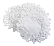 Load image into Gallery viewer, Pack of Handmade Batten Lace Doilies - White (6&quot; or 8&quot;)