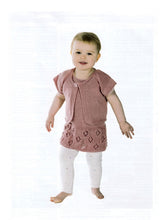 Load image into Gallery viewer, UKHKA 258 Double Knitting Pattern – Cardigans Dress &amp; Hat Set