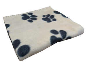 Paw Print Fleece Pet Comforter Blanket - 70cm x 100cm (2 Colours)