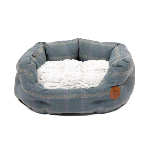 Petface Heather Tweed Oval Bed with Faux Fur Cushion (3 Sizes)