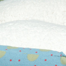 Load image into Gallery viewer, Petface Marine Spot Oval Bed with Faux Sheepskin Cushion (Various Sizes)