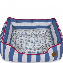 Load image into Gallery viewer, Petface Nautical Stripe Square Bed (3 Sizes)