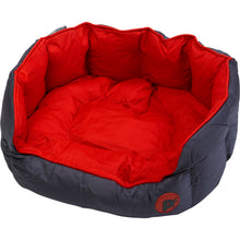 Load image into Gallery viewer, Petface Waterproof Oxford Dog / Puppy Oval Bed (Red)