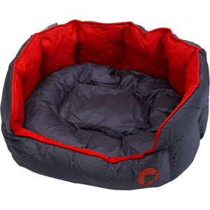 Petface Waterproof Oxford Dog / Puppy Oval Bed (Red)
