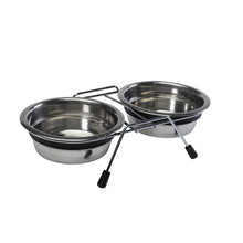 Load image into Gallery viewer, Stainless Steel Double Diner - Raised Feeding Dishes