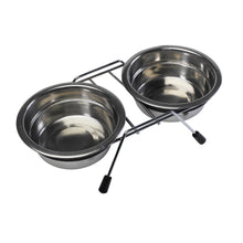Load image into Gallery viewer, Stainless Steel Double Diner - Raised Feeding Dishes