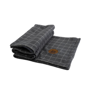 Window Pane Check Soft Fleece Dog / Puppy Comforter Blanket (Grey or Red)