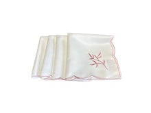 Load image into Gallery viewer, Table Napkins Embroidered Sprig Design 18" x 18" (4 Colours)