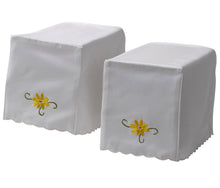 Load image into Gallery viewer, Satin Feel Embroidered Flower Square Arm Caps (Pink or Yellow)