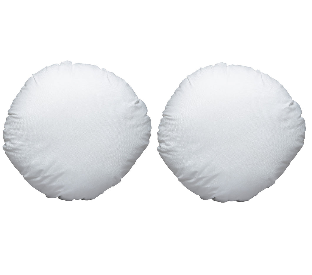 Pack of 2 Virgin Hollow Fibre Round Cushion Pads - Cotton Cover (Various Sizes)