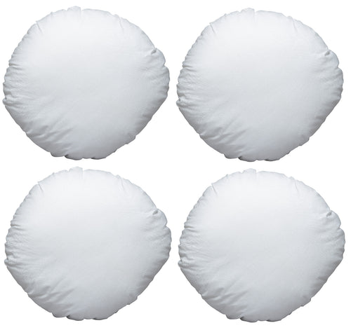 Pack of 4 Virgin Hollow Fibre Round Cushion Pads - Cotton Cover (Various Sizes)
