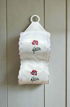 Load image into Gallery viewer, Poppy Embroidered Fabric Toilet Roll Holder