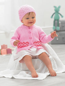 Wendy Peter Pan Baby Double Knitting Pattern - Cardigans & Hat (PP019)