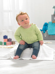 Wendy Peter Pan Baby DK Knitting Pattern – Sweater,Slipover & Cardigan (PP024)