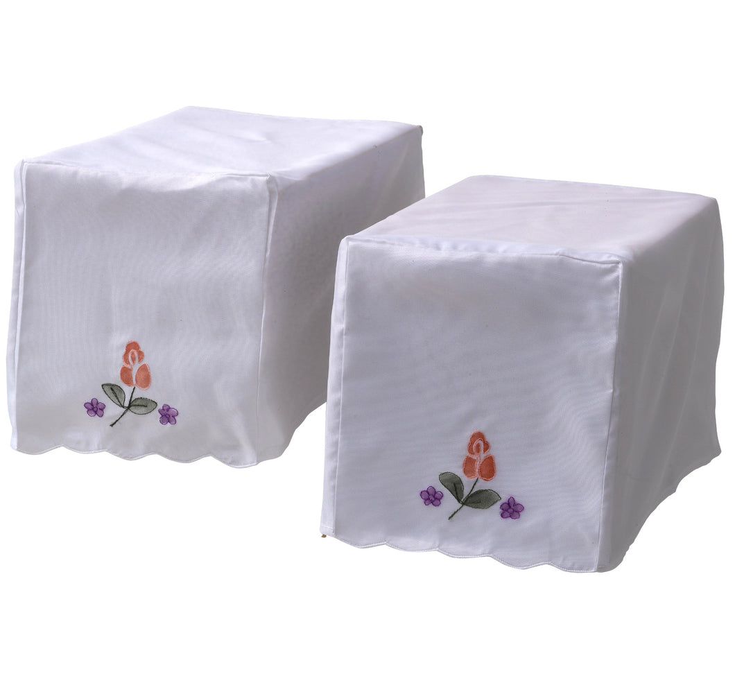 Printed Flower Square Arm Caps (Coral Pink)