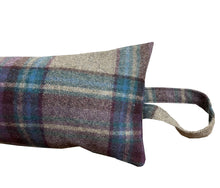 Load image into Gallery viewer, Purple Blue &amp; Grey Check Wool Draught Excluder (2 Sizes)