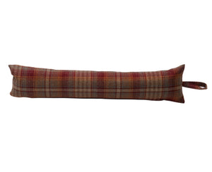 Red Check Upholstery Fabric Draught Excluder (4 Sizes)