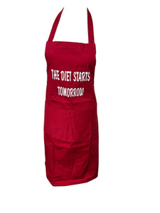 Novelty “Diet starts tomorrow” Apron (2 Colours)