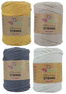 Retwisst Macrame String - 5mm Single Twist 500g (4 Shades)