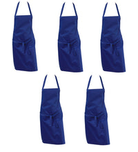 Load image into Gallery viewer, Polycotton Bib Apron 28&quot; x 32&quot; Royal Blue (Pack of 1 or 5)