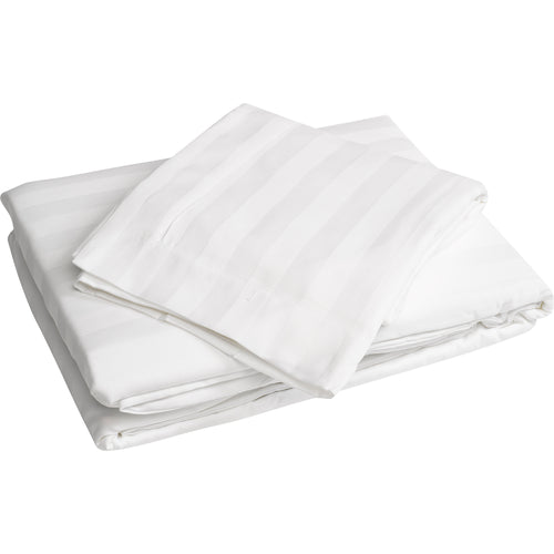 Sashi Hampstead 200 Thread Count Striped Duvet Sets - White (Various Sizes)