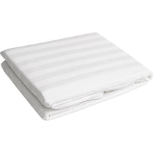 Load image into Gallery viewer, Cotton Rich White Striped Fitted Bottom Sheet 200 Thread Count (Various Sizes)
