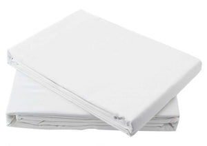 Sateen Finish 100% Cotton 400TC Flat Single Bed Sheet (Cream or White)