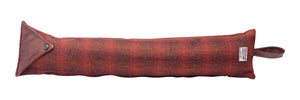 Harris Tweed Check Draught Excluder with Leather Detail