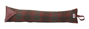 Harris Tweed Check Draught Excluder with Leather Detail