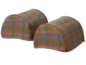 Harris Tweed Check Round Arm Caps or Chair Backs (Various Colours)