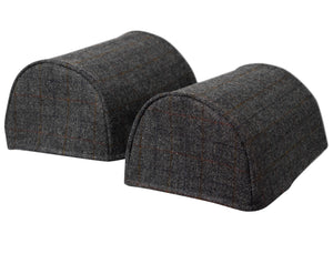 Harris Tweed Check Round Arm Caps or Chair Backs (Various Colours)