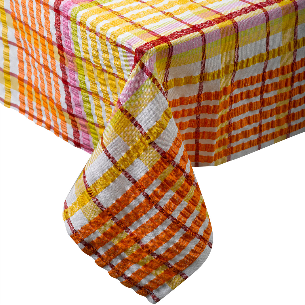 Pack of 4 Seersucker Check 100% Cotton Napkins 18 x 18 (Various Colours)