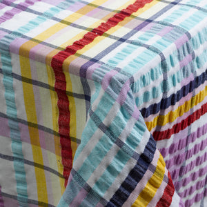 Seersucker 100% Cotton Bright Tablecloths (Various Colours & Sizes)
