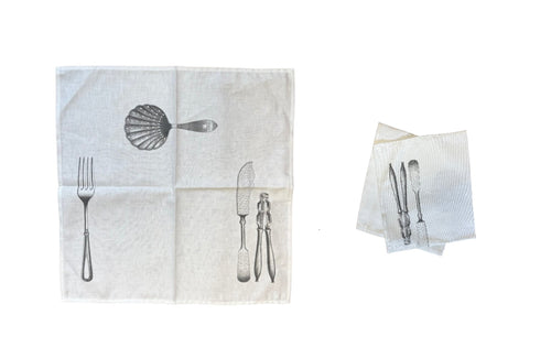Seafood Themed Linen Napkins 17” x 17” (Pack of 10)