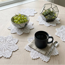 Load image into Gallery viewer, White Snowflake Crochet Doilies - Pack of 6 (10")