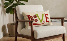 Load image into Gallery viewer, Handcrafted LOVE Applique Cushion with Feather Filled Pad